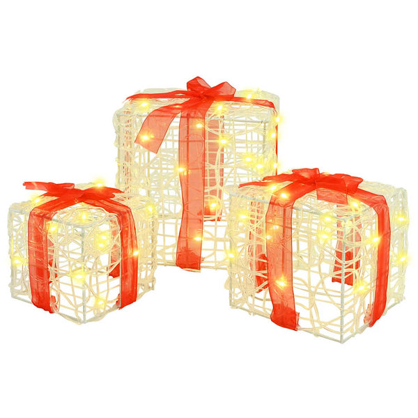 LED Geschenkboxen 3er Set Warmweiß