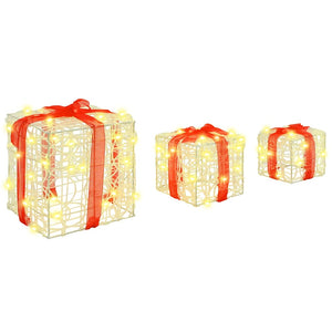 LED Geschenkboxen 3er Set Warmweiß