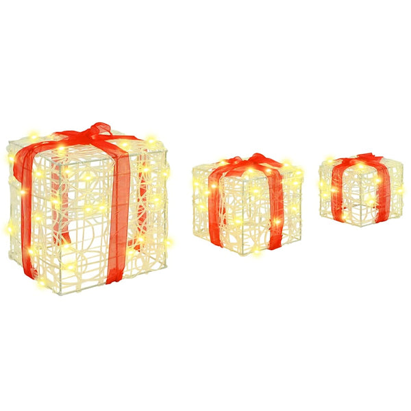 LED Geschenkboxen 3er Set Warmweiß