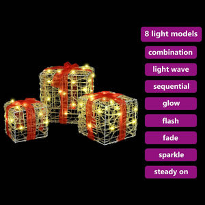 LED Geschenkboxen 3er Set Warmweiß