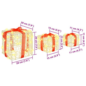 LED Geschenkboxen 3er Set Warmweiß