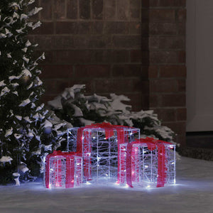 LED Geschenkboxen 3er Set Kaltweiß