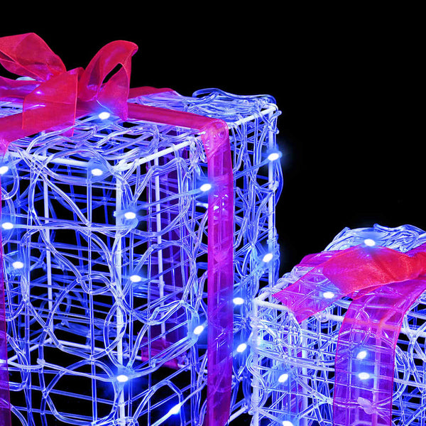 LED Geschenkboxen 3er Set Blau