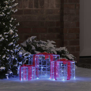 LED Geschenkboxen 3er Set Blau