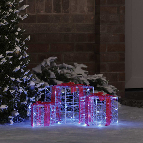 LED Geschenkboxen 3er Set Blau