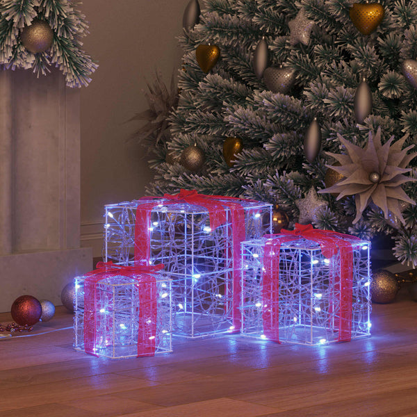 LED Geschenkboxen 3er Set Blau
