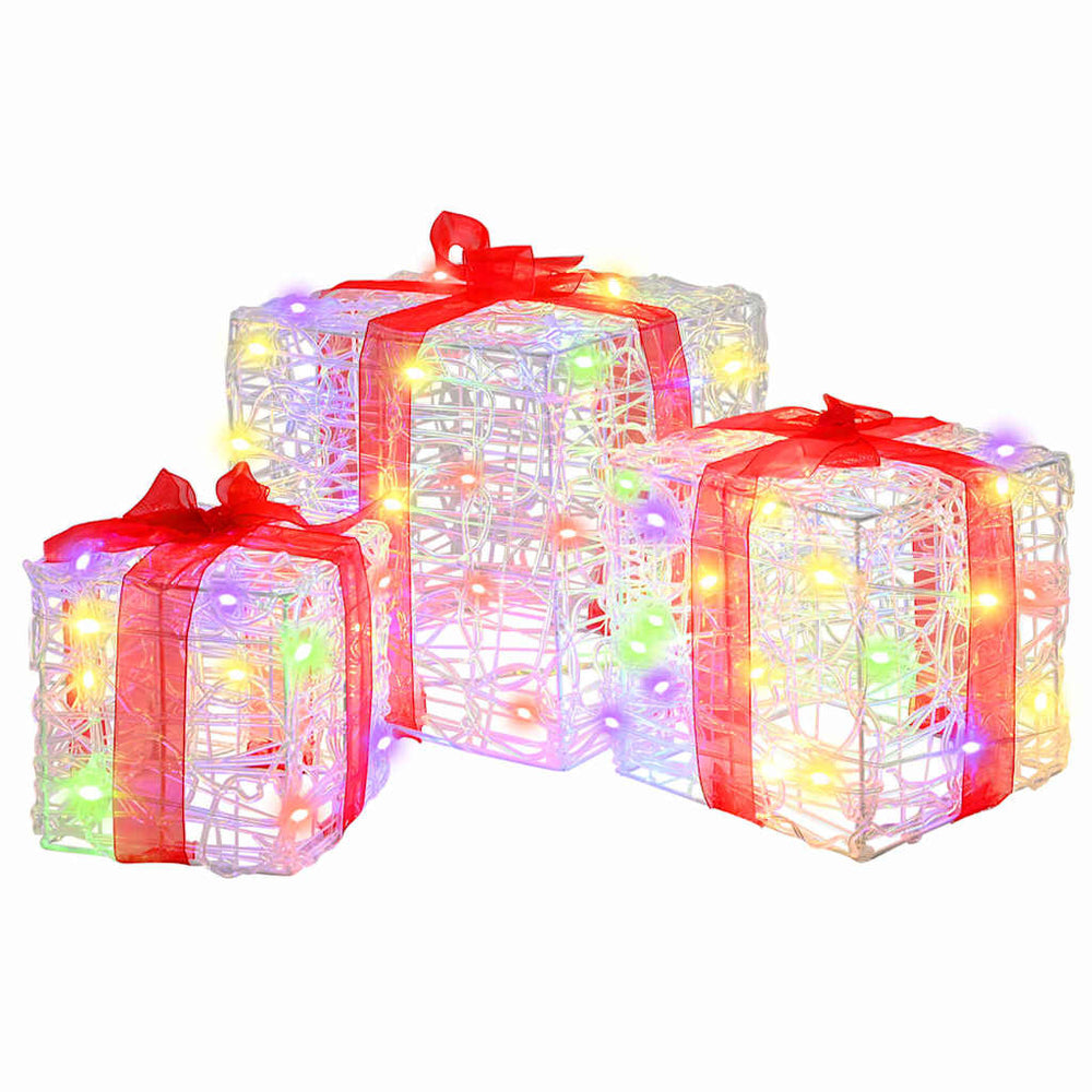 LED Geschenkboxen 3er Set Mehrfarbig