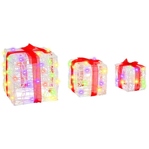LED Geschenkboxen 3er Set Mehrfarbig