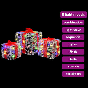 LED Geschenkboxen 3er Set Mehrfarbig