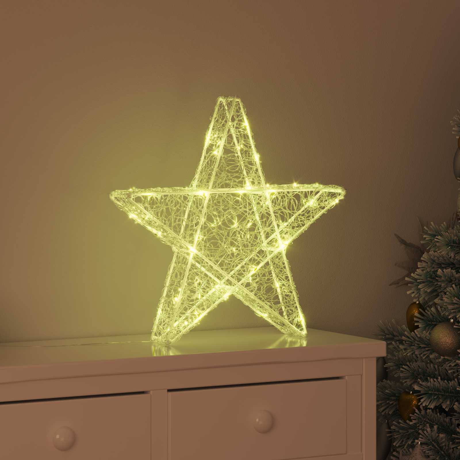 3D LED Stern Warmweiß Acryl Weihnachtsdeko