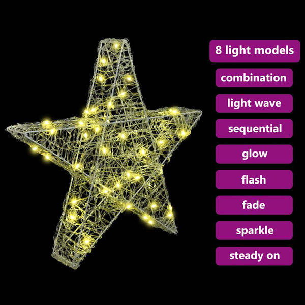 3D LED Stern Warmweiß Acryl Weihnachtsdeko