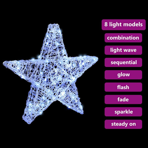 3D LED Stern Kaltweiß Acryl 55cm