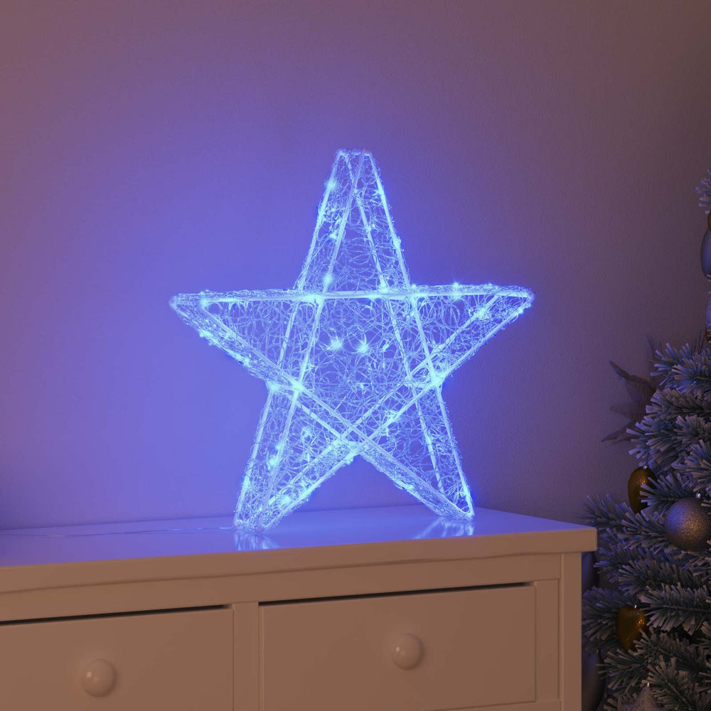 3D Stern mit 50 LEDs Blau