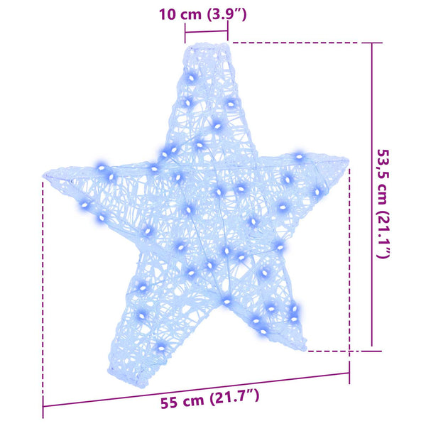 3D Stern mit 50 LEDs Blau