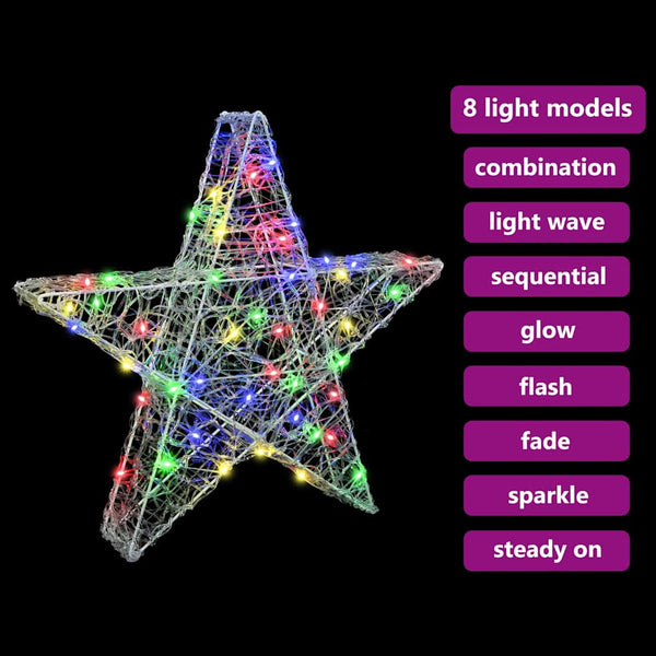 3D Stern mit 50 LEDs Mehrfarbig