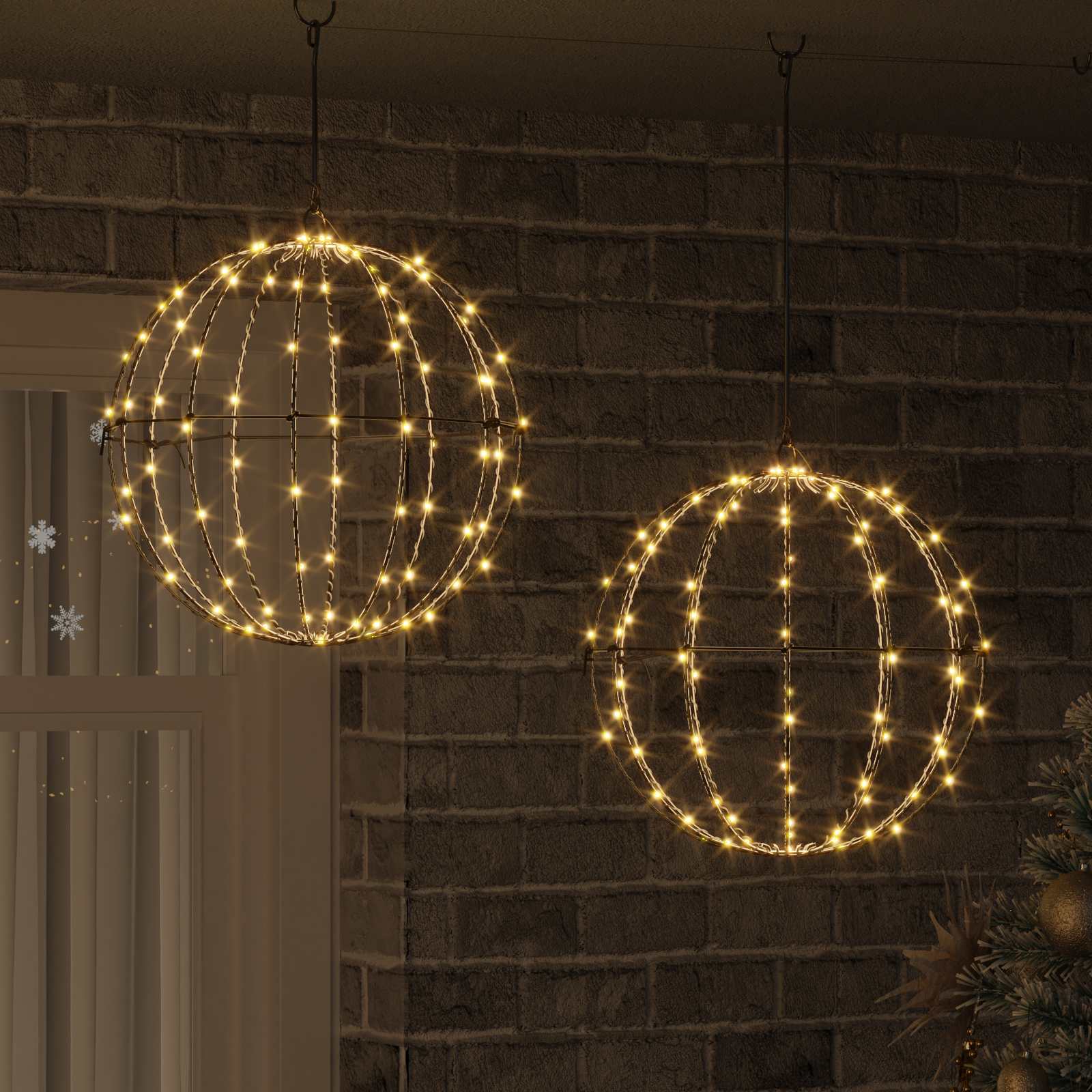 LED Ball Deko Warmweiß 2er Set