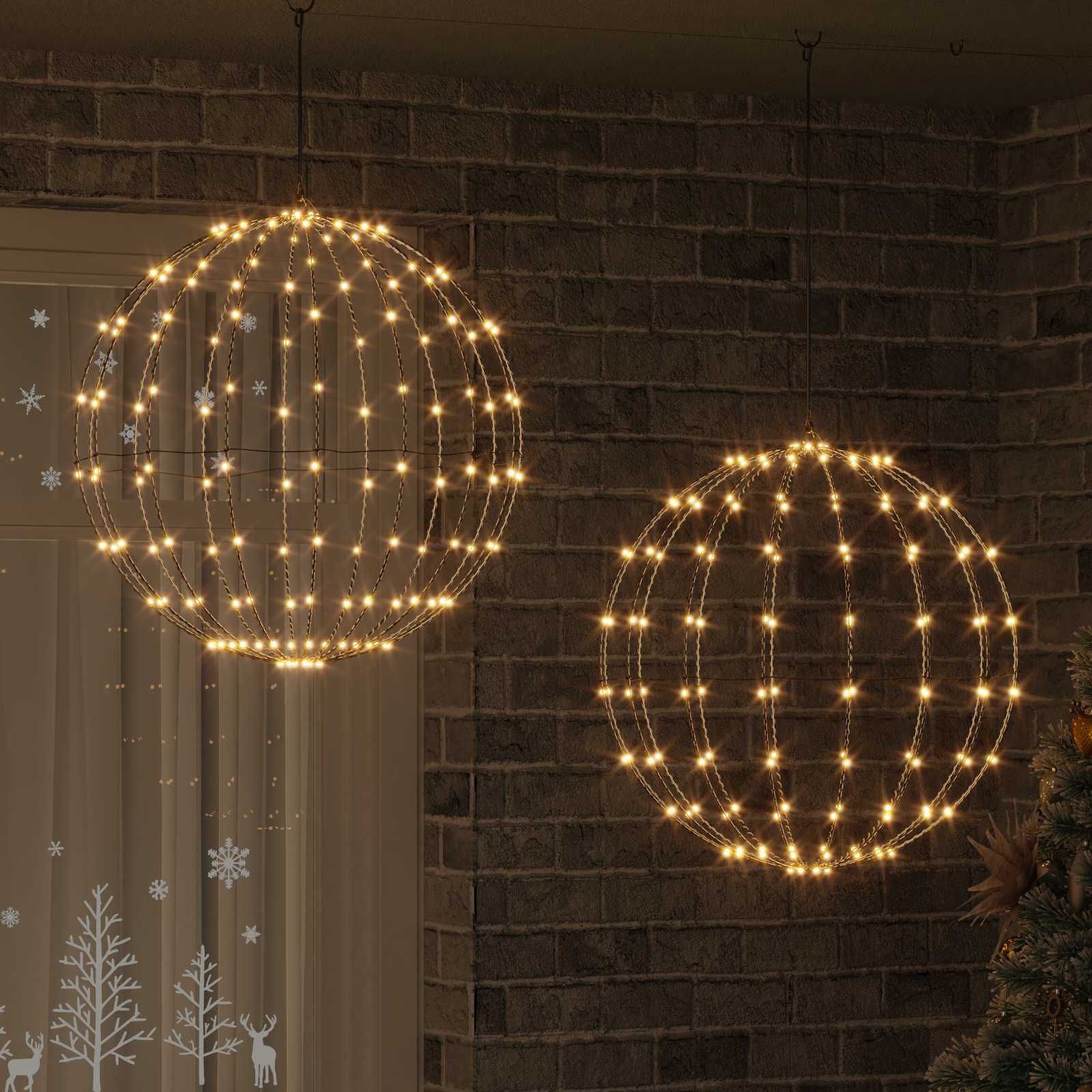 LED Ball Deko Warmweiß 2er Set