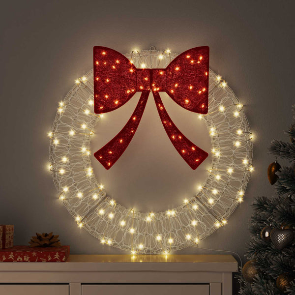 LED Weihnachtskranz Warmweiß Acryl 76cm