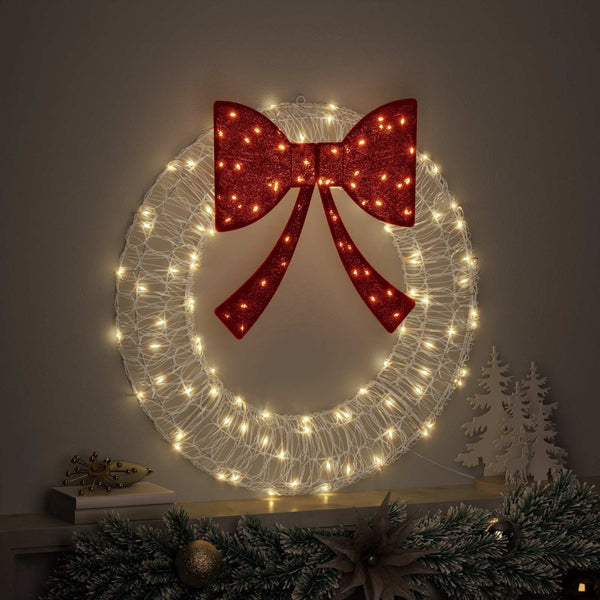 LED Weihnachtskranz Warmweiß Acryl 76cm