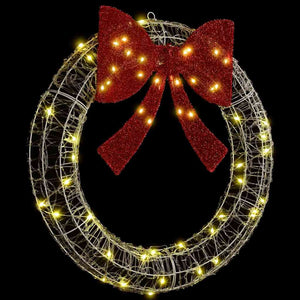 LED Weihnachtskranz Warmweiß Acryl 76cm