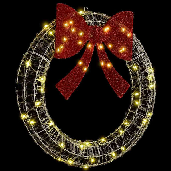 LED Weihnachtskranz Warmweiß Acryl 76cm