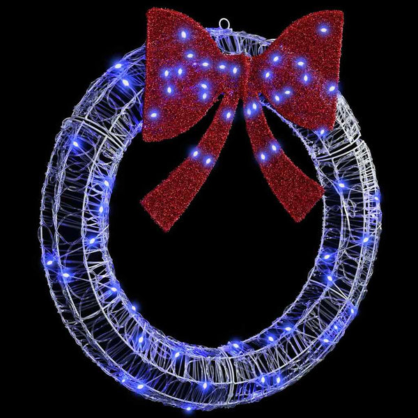 LED Kranz Blau Acryl 76cm