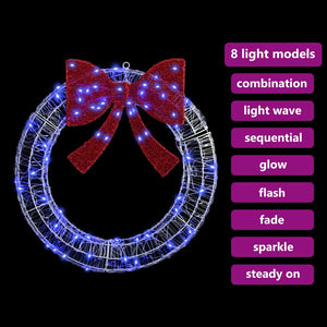 LED Kranz Blau Acryl 76cm