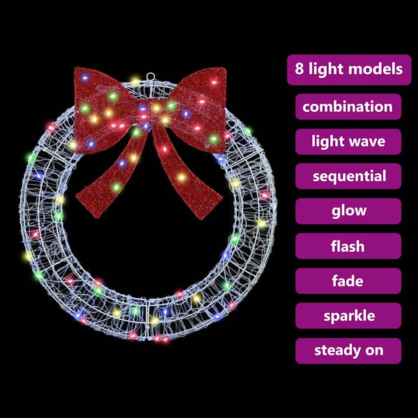 LED Kranz Mehrfarbig 76cm Acryl