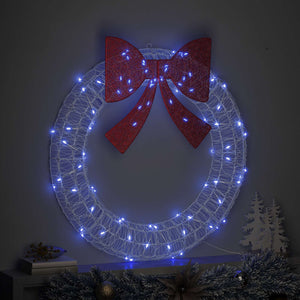 Blauer LED-Kranz, Acryl, 92cm