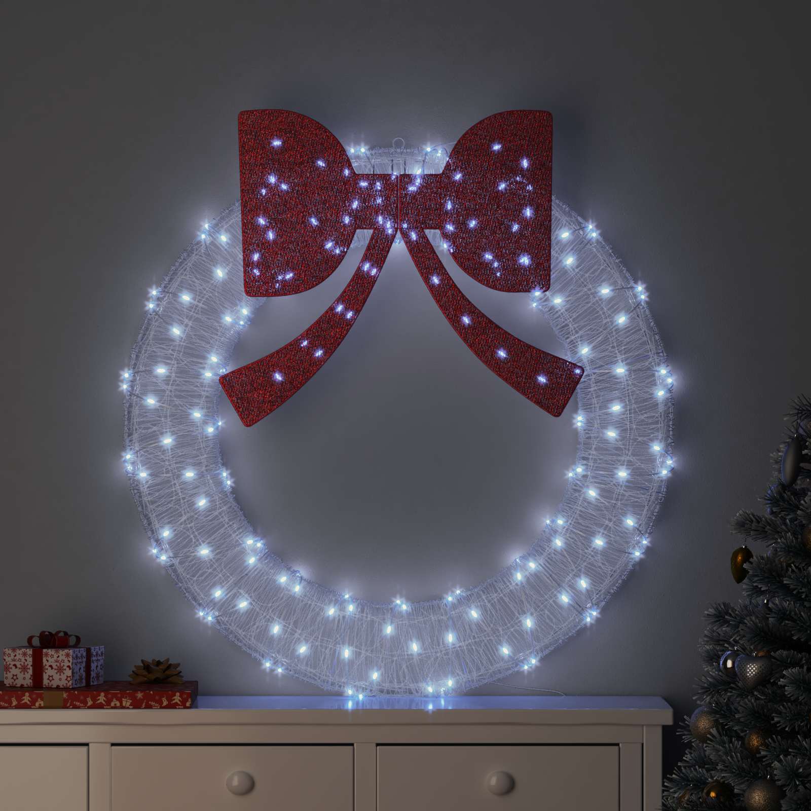 LED Kranz Kaltweiß Acryl 120 cm