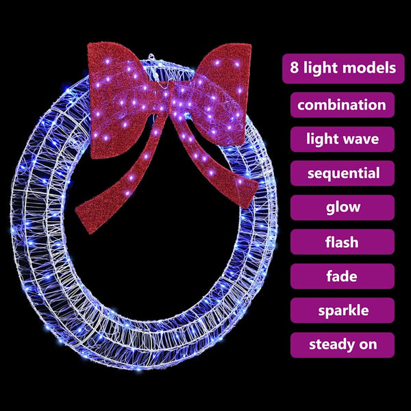 LED Kranz Blau 120 cm Acryl