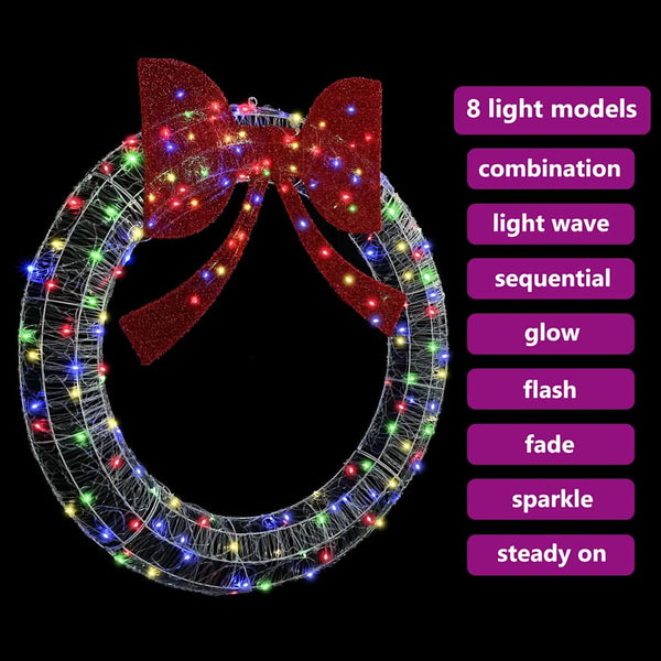 LED Kranz Mehrfarbig 120 cm Acryl