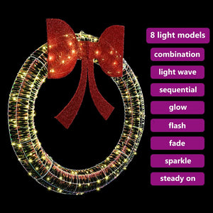 LED-Weihnachtskranz, Warmweiß, 121cm