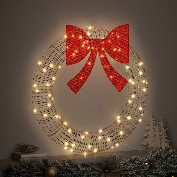 LED Weihnachtskranz Warmweiß 91cm