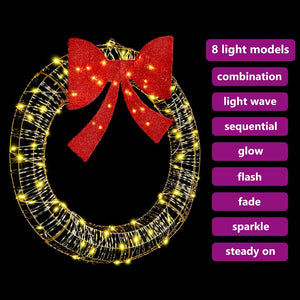 LED Weihnachtskranz Warmweiß 91cm