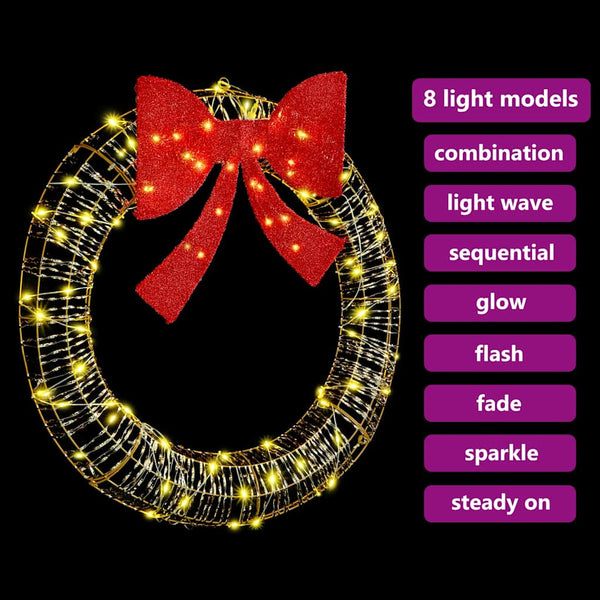LED Weihnachtskranz Warmweiß 91cm