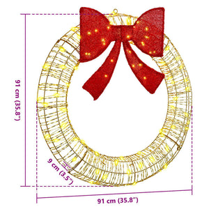 LED Weihnachtskranz Warmweiß 91cm