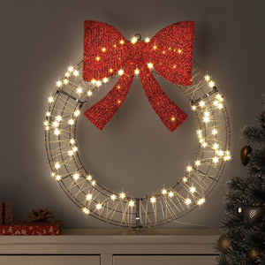 LED-Kranz Warmweiß 75cm Rattan