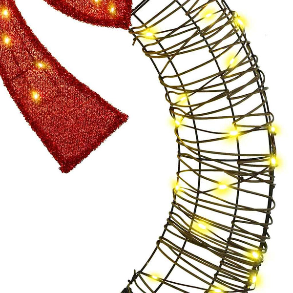 LED-Kranz Warmweiß Rattan 90cm