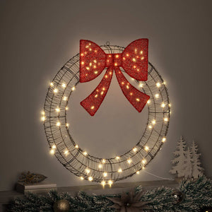 LED-Kranz Warmweiß Rattan 90cm