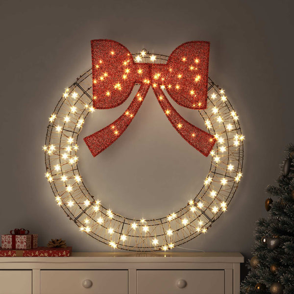 LED-Weihnachtskranz mit warmweißen Lichtern