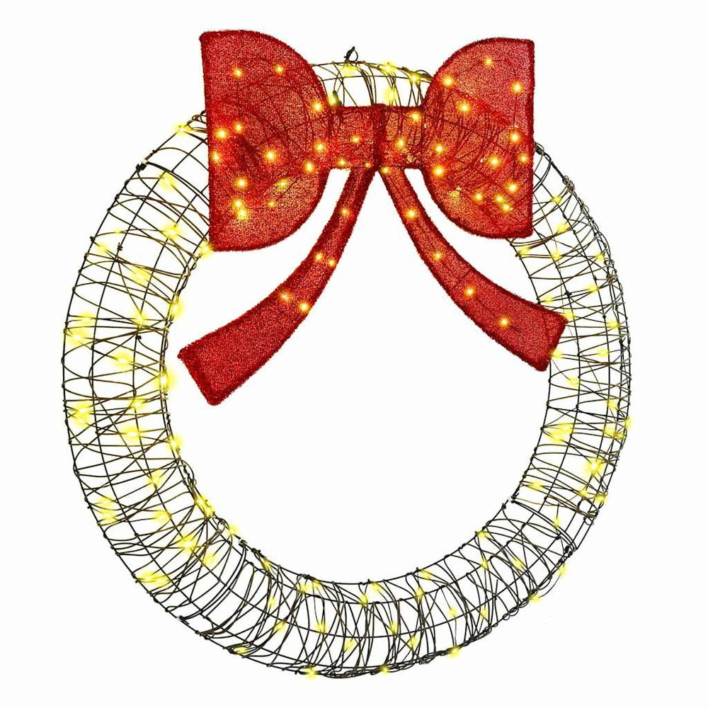 LED-Weihnachtskranz mit warmweißen Lichtern