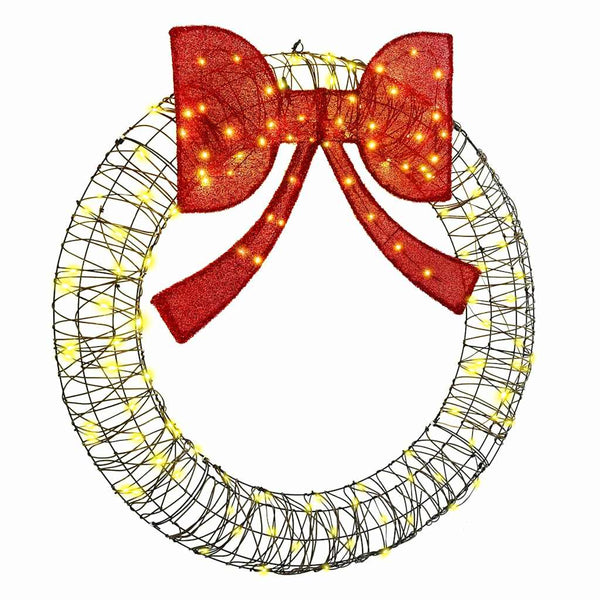LED-Weihnachtskranz mit warmweißen Lichtern