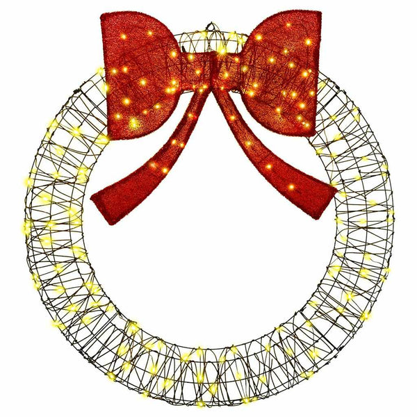 LED-Weihnachtskranz mit warmweißen Lichtern