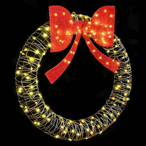 LED-Weihnachtskranz mit warmweißen Lichtern
