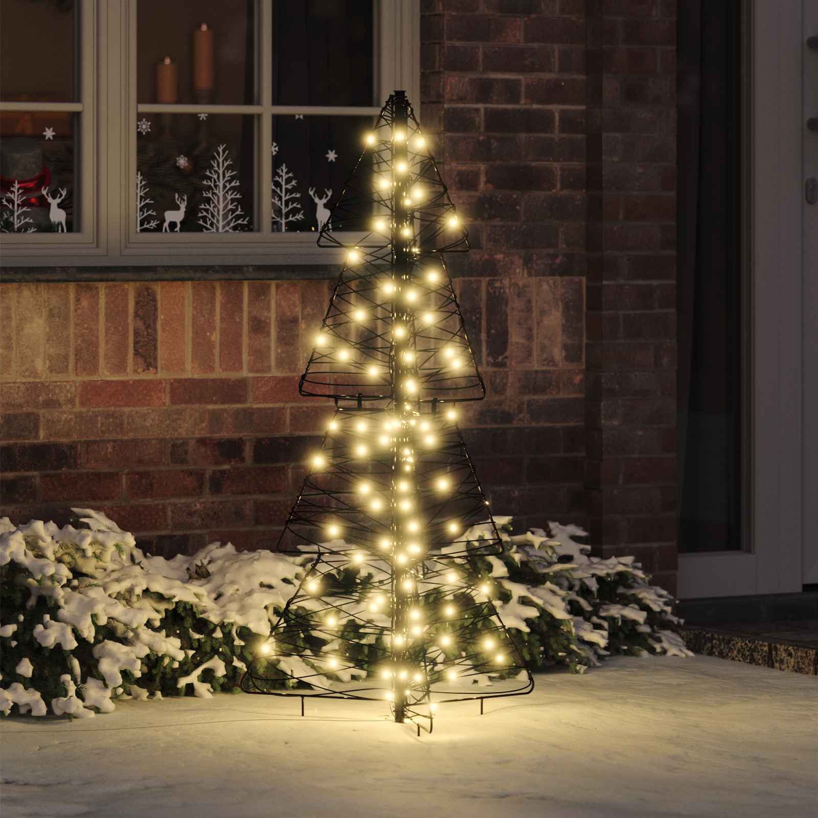 Weihnachtsbaum Rattan 120cm mit 100 LEDs Warmweiß