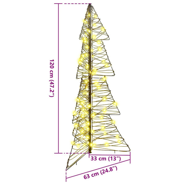 Weihnachtsbaum Rattan 120cm mit 100 LEDs Warmweiß