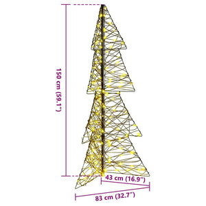 Weihnachtsbaum mit 160 LEDs Warmweiß 150cm