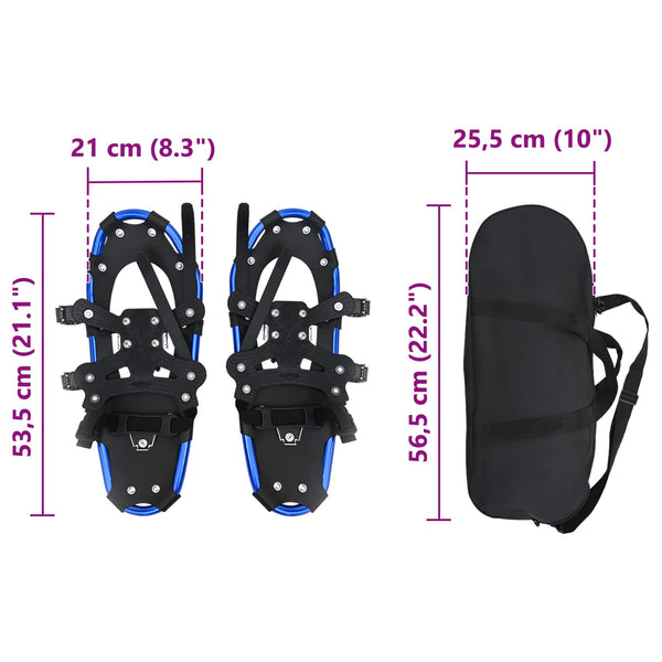3-in-1 Schneeschuhe Blau/Schwarz 53,5 cm