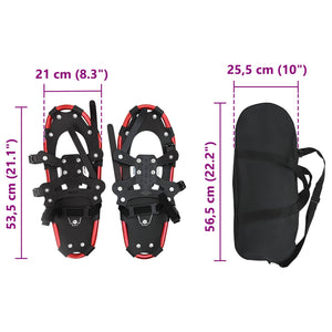3-in-1 Schneeschuhe Rot/Schwarz 53,5 cm